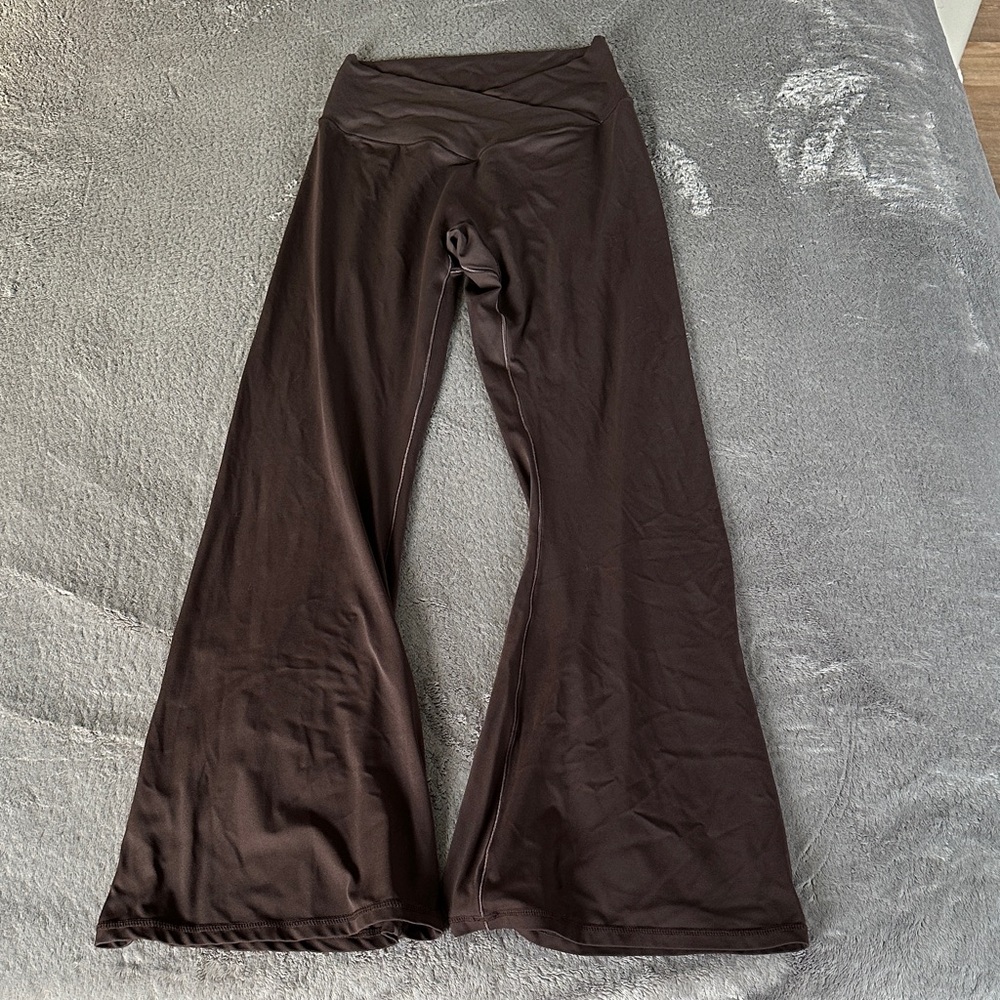 Brown seamless flare leggings